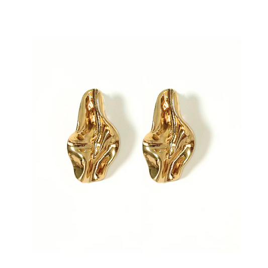 Gold Liquid Drop Studs