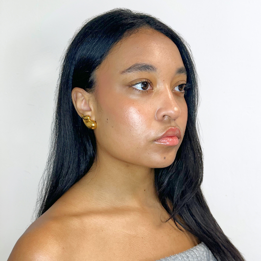 Gold Fluid Drop Studs