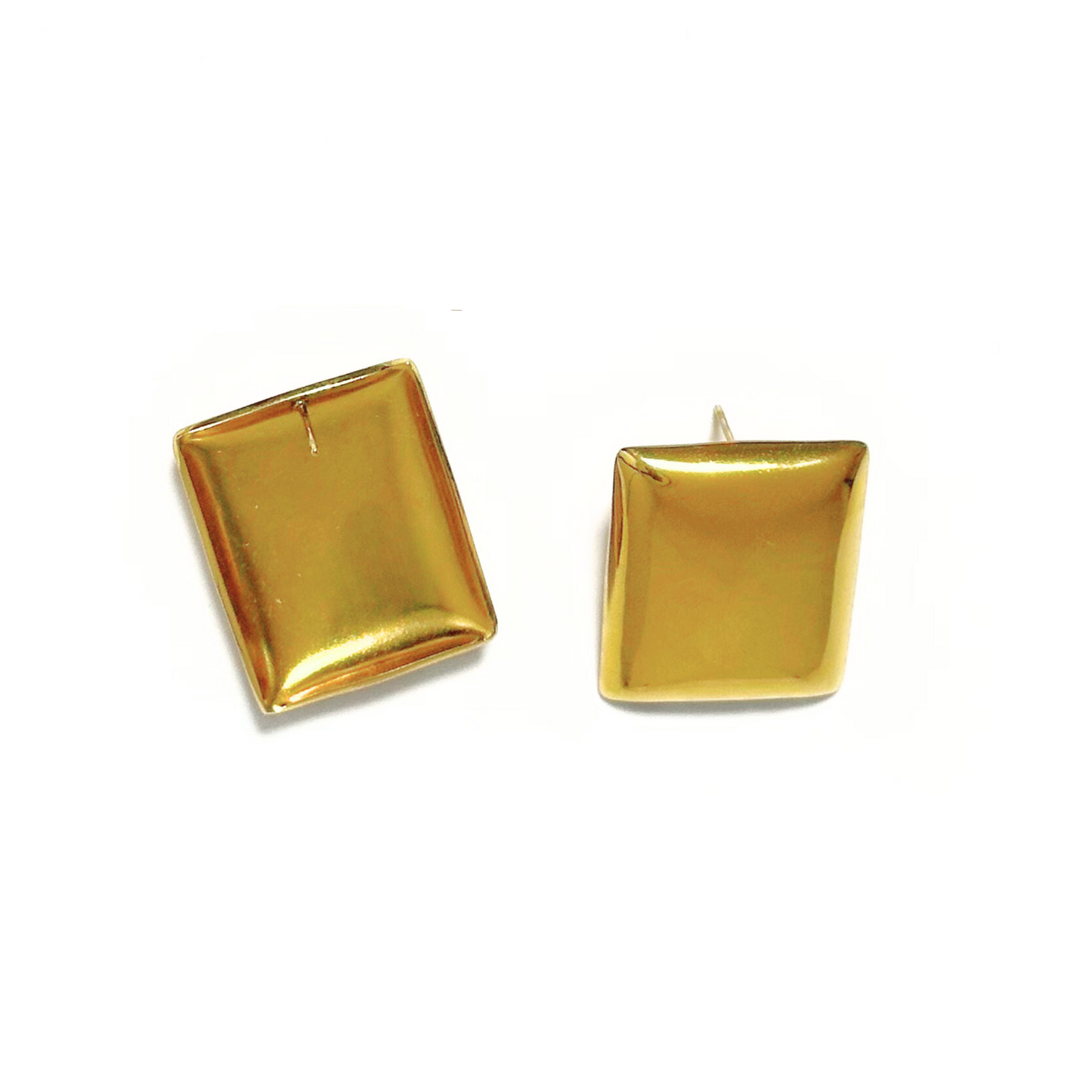 Alvéra Gold Rectangle Stud Earrings – elegant gold-plated rectangle studs, minimalist trendy earrings for women
