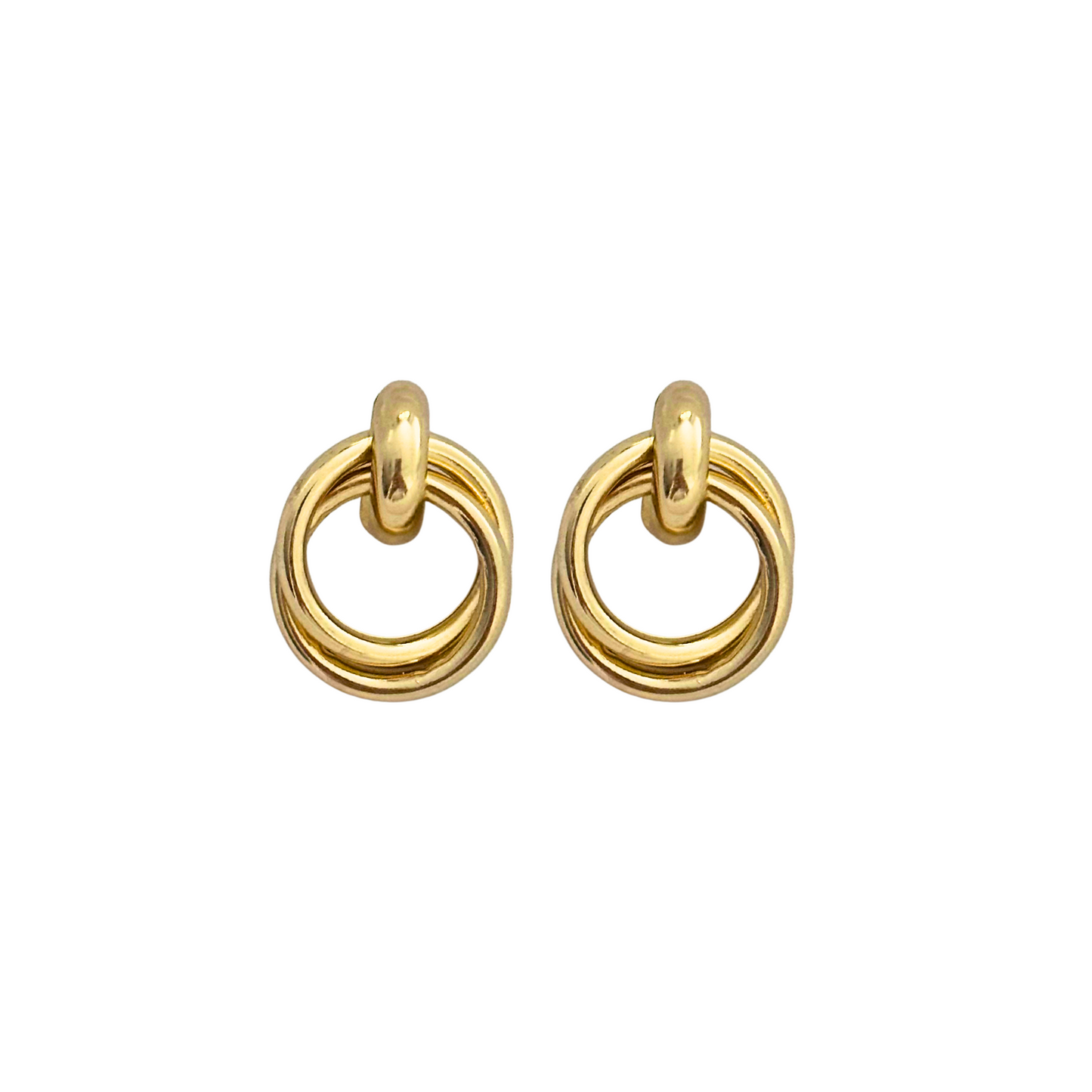 Alvéra Gold Layered Stud Earrings – small elegant gold-plated studs, classy minimalist earrings for everyday wear