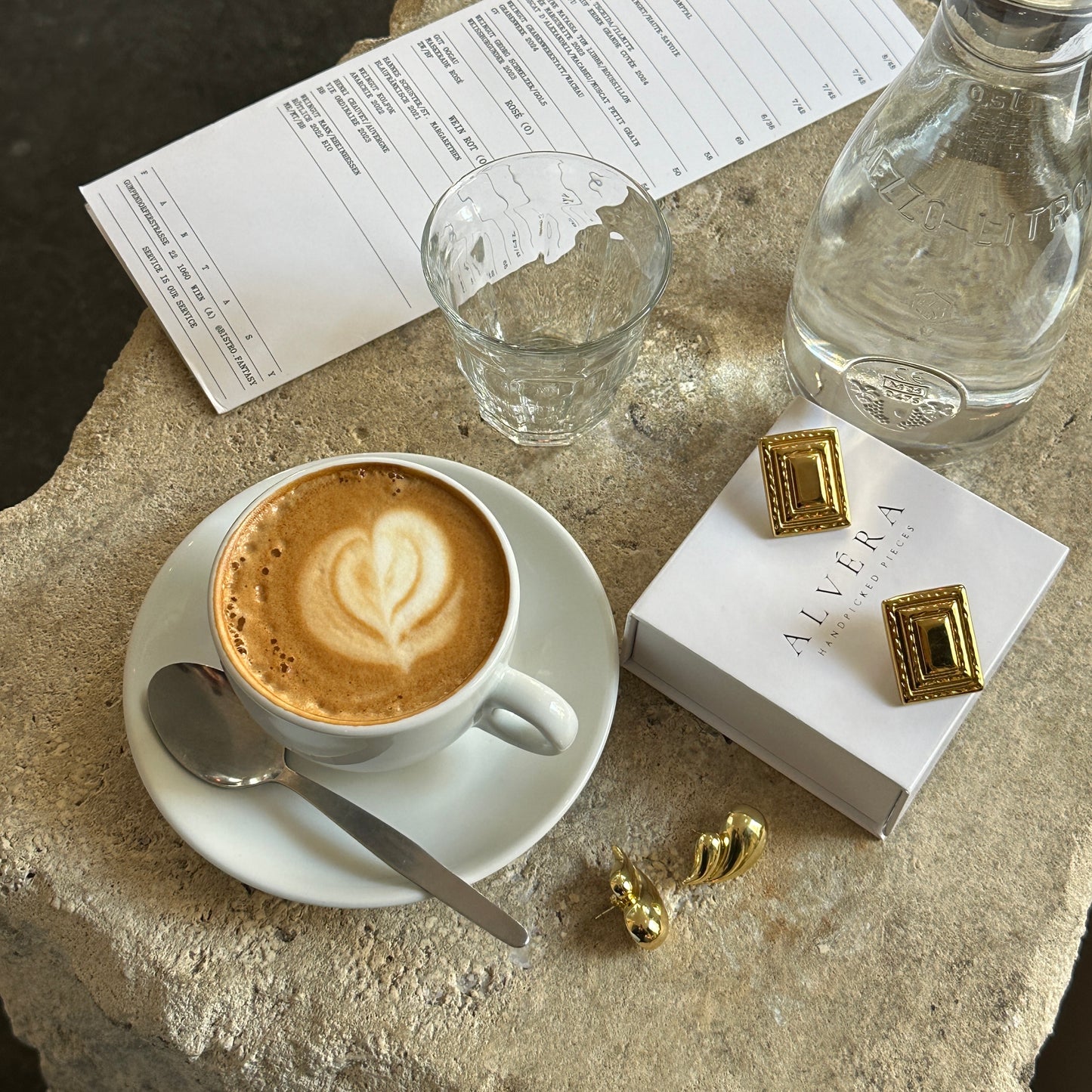Gold Fluid Drop Studs
