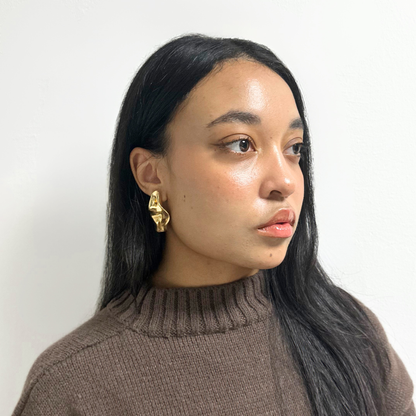 Gold Liquid Drop Studs
