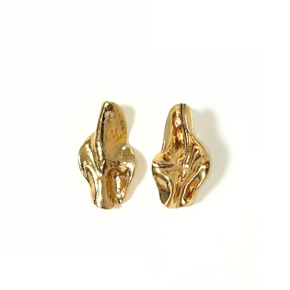 Gold Liquid Drop Studs