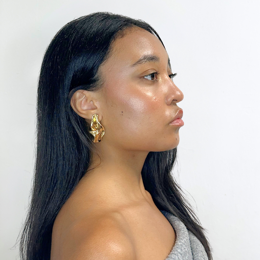 Gold Liquid Drop Studs