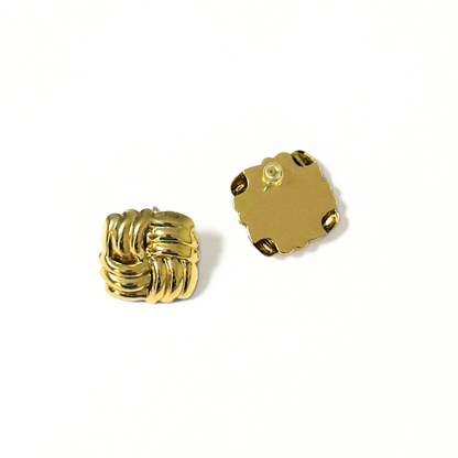 Gold Square Studs