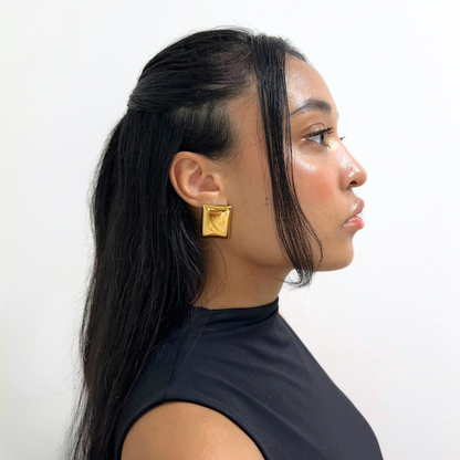 Gold Rectangle Studs
