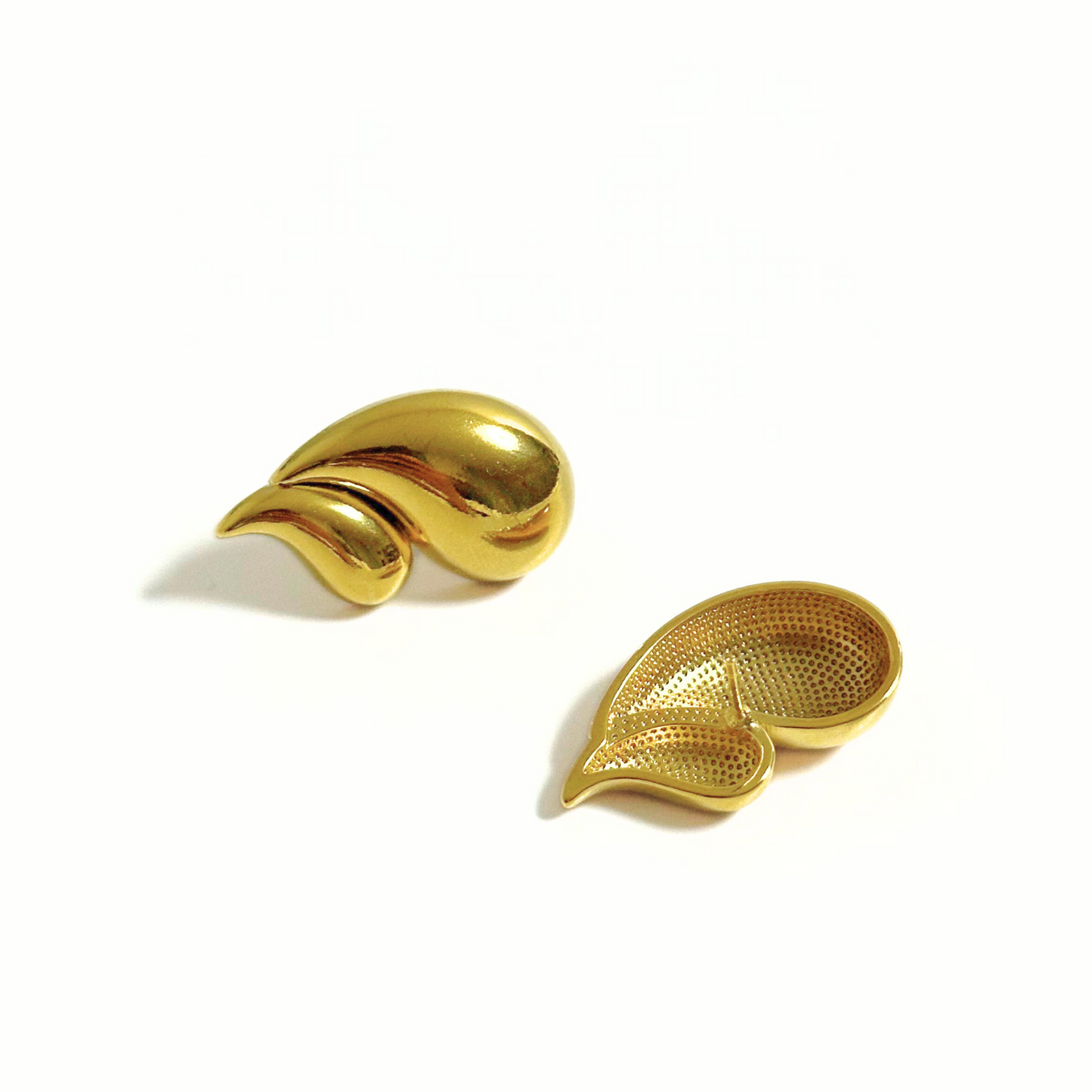 Gold Fluid Drop Studs