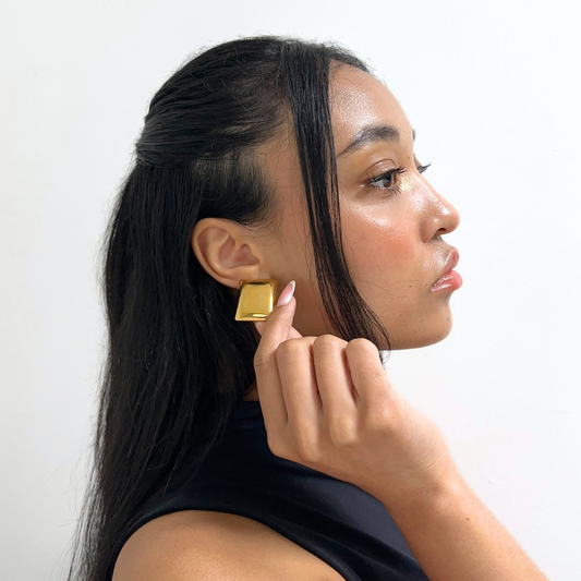Gold Rectangle Studs