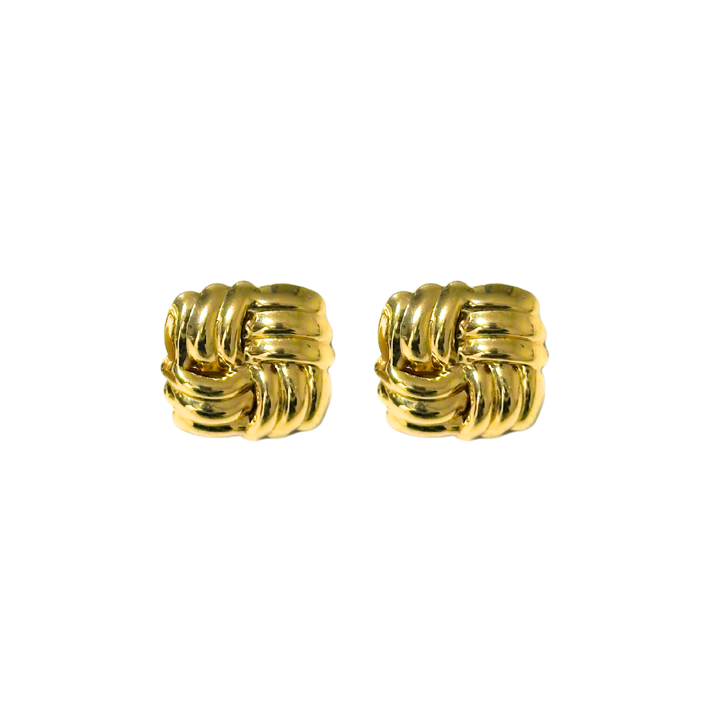 Gold Square Studs