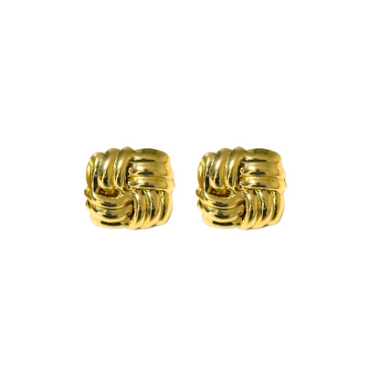 Gold Square Studs