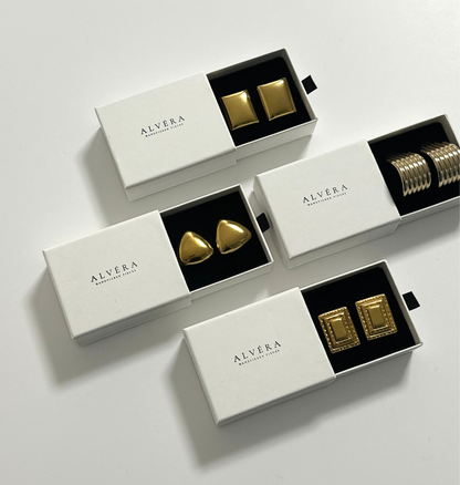 Gold Rectangle Studs
