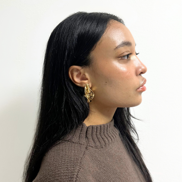 Gold Liquid Drop Studs