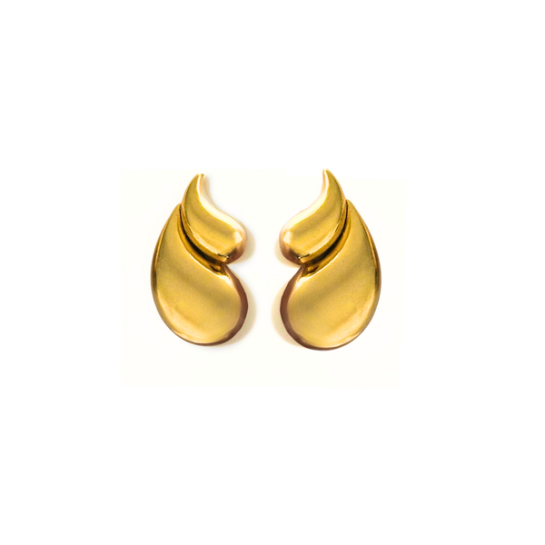 Gold Fluid Drop Studs
