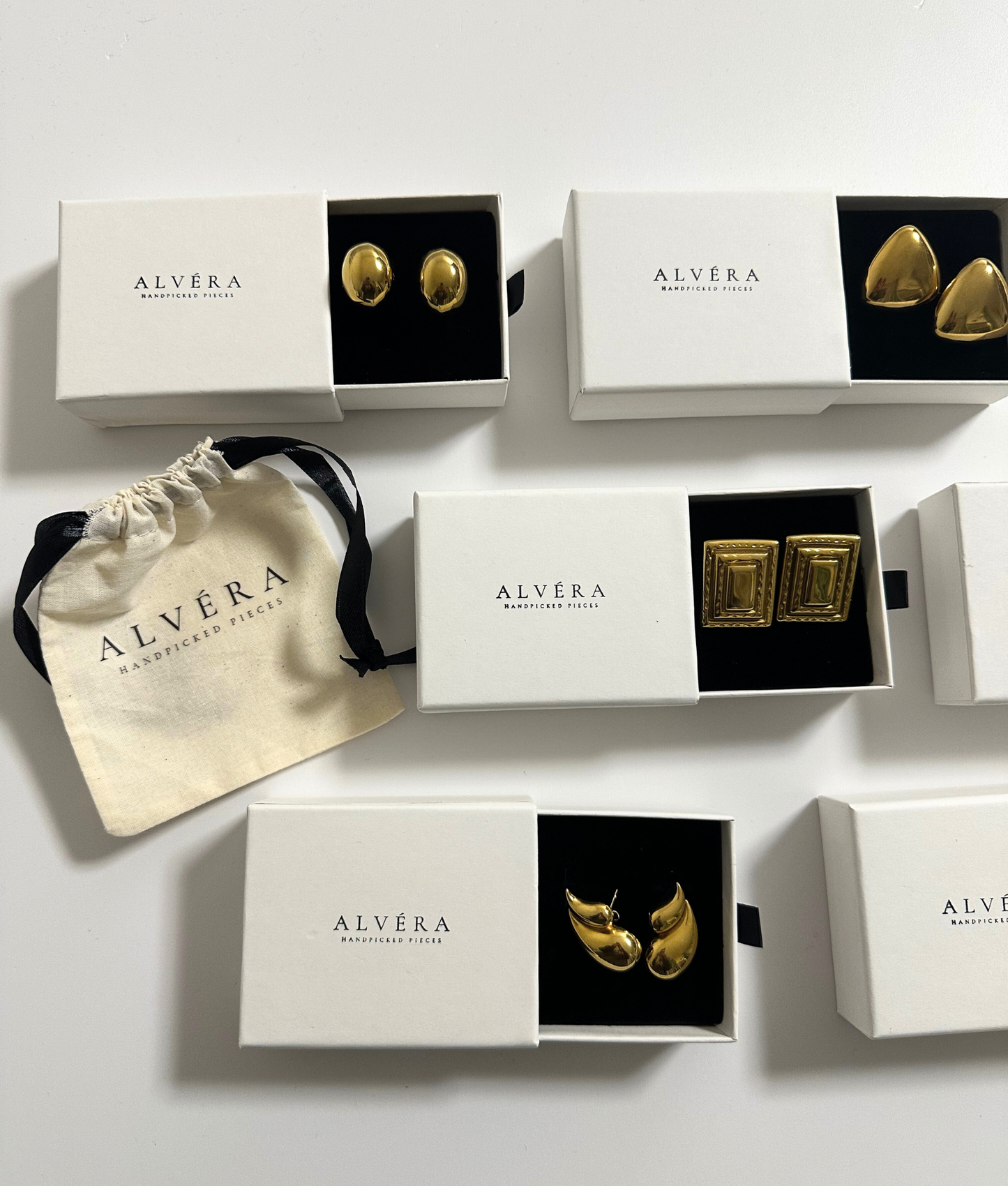 Gold Vintage Rectangle Studs